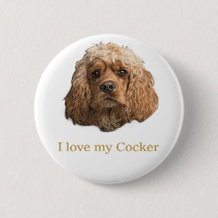 Cocker spaniel   6 cm round badge