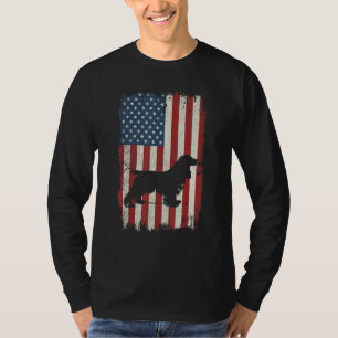 Cocker Spaniel American Flag Usa Dog Puppy Us T-Shirt