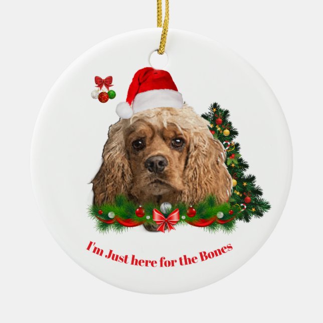 Cocker spaniel animals Christmas  Ceramic Tree Decoration (Front)