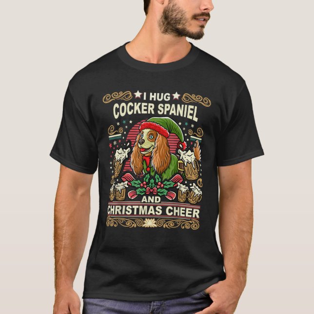 Cocker Spaniel Barkin Around The Christmas Tree Do T-Shirt (Front)