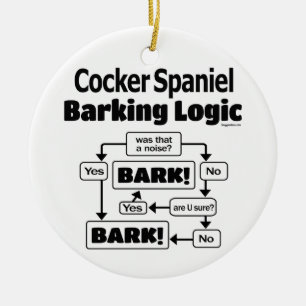 Cocker Spaniel Barking Logic Ceramic Tree Decoration
