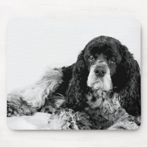 Cocker Spaniel Black and White Mouse Pad