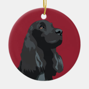 Cocker Spaniel - Black - Basic Breed Templates Ceramic Tree Decoration