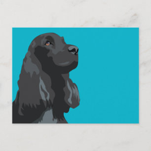 Cocker Spaniel - Black - Basic Breed Templates Postcard