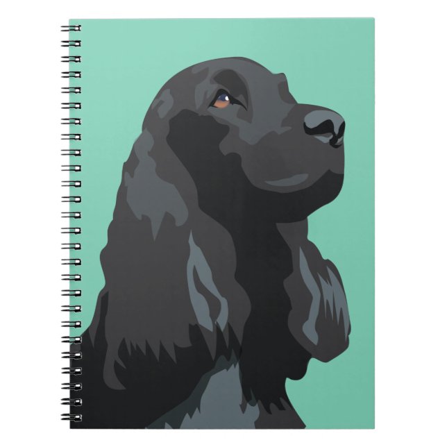 Cocker Spaniel - Black - Basic Breed Templates Spiral Notebook (Front)