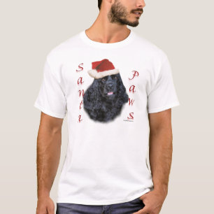 Cocker Spaniel (blk) Santa Paws T-Shirt