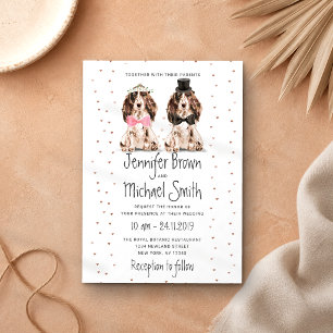 Cocker Spaniel bride groom valentines Wedding Dog Invitation