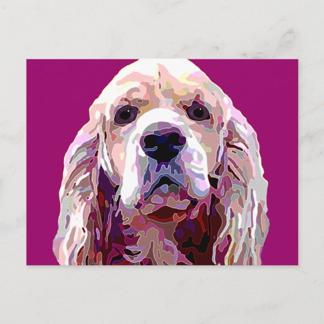 Cocker Spaniel Bright Berry Colours Postcard (Front)