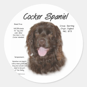 Cocker Spaniel (brn) History Design Classic Round Sticker