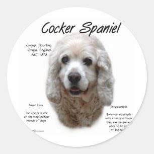 Cocker Spaniel (buff) History Design Classic Round Sticker