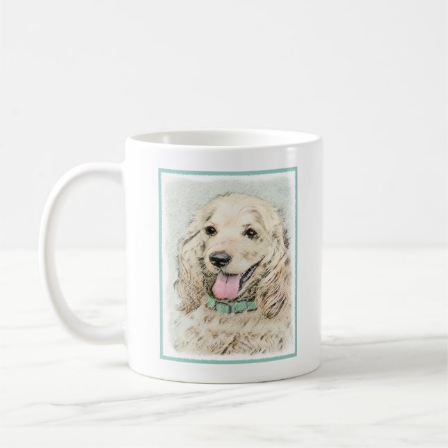 Cocker Spaniel Buff Painting - Original Dog Art Coffee Mug (Left)