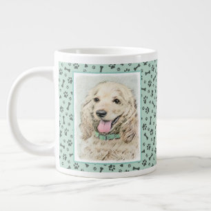 Cocker Spaniel Buff Painting - Original Dog Art Large Coffee Mug