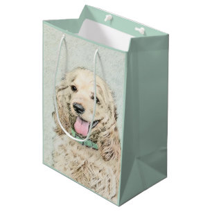 Cocker Spaniel Buff Painting - Original Dog Art Medium Gift Bag