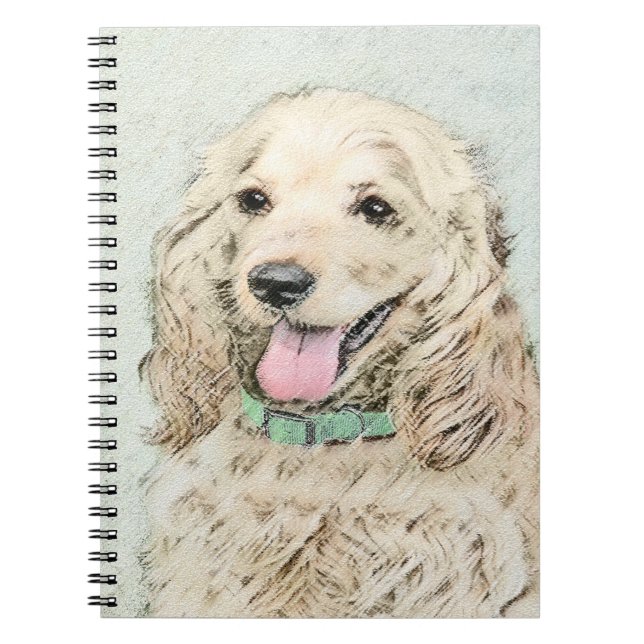 Cocker Spaniel Buff Painting - Original Dog Art Notebook (Front)