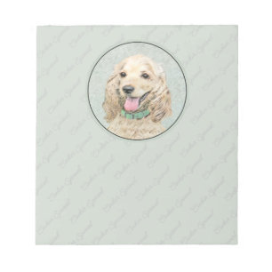 Cocker Spaniel Buff Painting - Original Dog Art Notepad