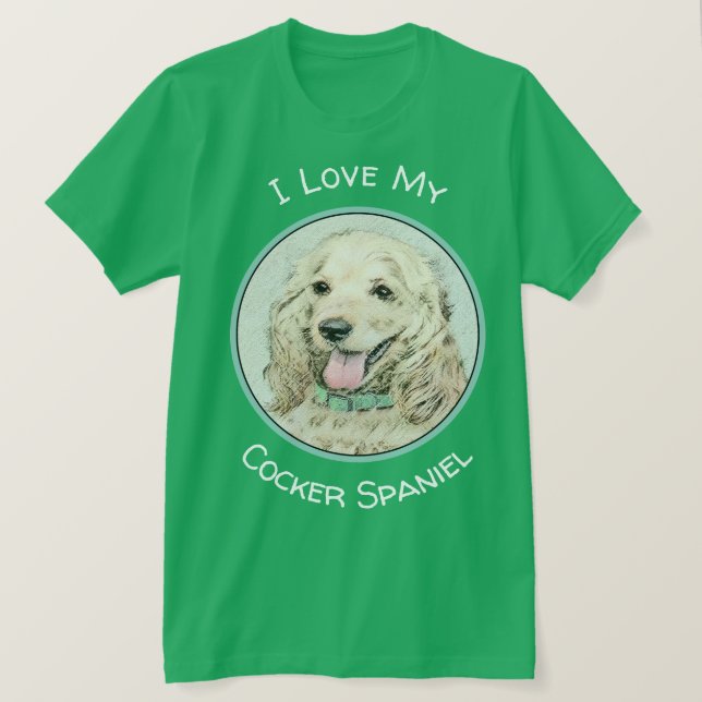 Cocker Spaniel Buff Painting - Original Dog Art T-Shirt (Design Front)