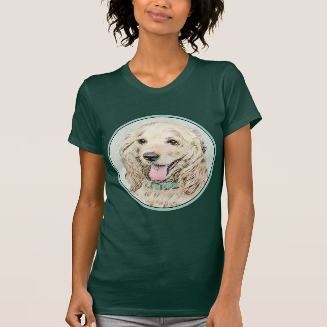 Cocker Spaniel Buff Painting - Original Dog Art T-Shirt (Front)