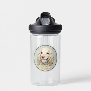 Cocker Spaniel Buff Painting - Original Dog Art Water Bottle