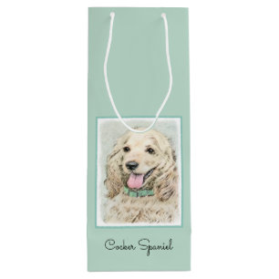 Cocker Spaniel Buff Painting - Original Dog Art Wine Gift Bag