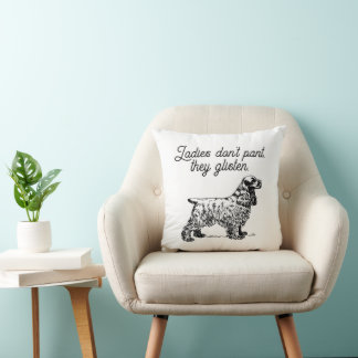 Cocker Spaniel Cartoon with Funny Pet Joke Cushion