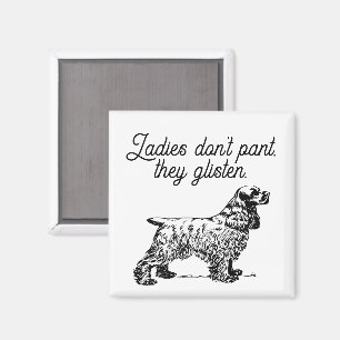 Cocker Spaniel Cartoon with Funny Pet Joke Magnet