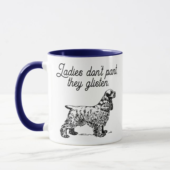 Cocker Spaniel Cartoon with Funny Pet Joke Mug (Left)