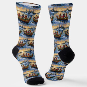 Cocker Spaniel Christmas Boat Holiday Socks