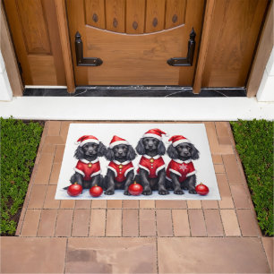 Cocker Spaniel Christmas Dress Santa Hat Doormat