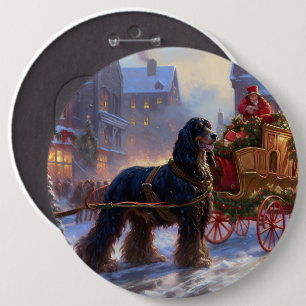 Cocker Spaniel Christmas Festive Season 6 Cm Round Badge