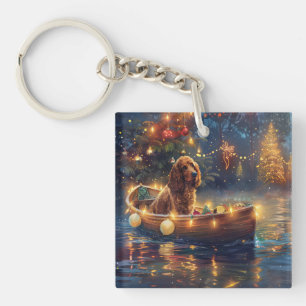 Cocker Spaniel Christmas Festive Voyage Key Ring