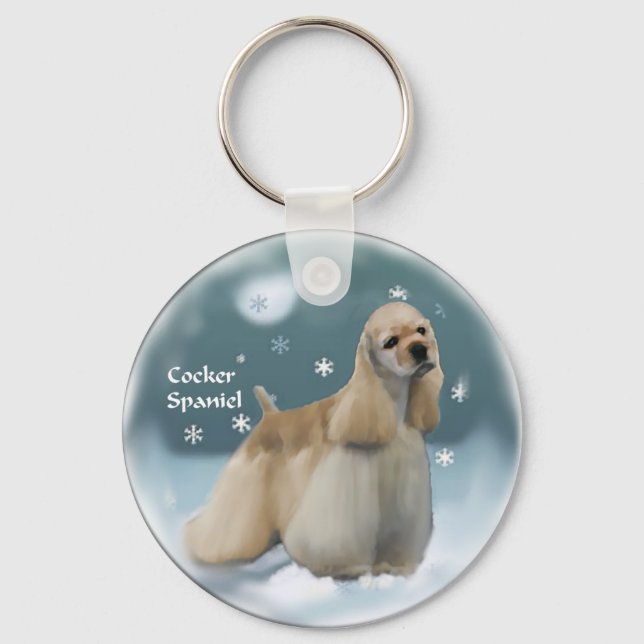 Cocker Spaniel Christmas Gifts Key Ring (Front)
