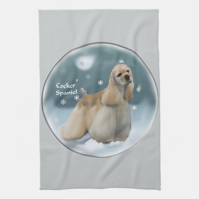 Cocker Spaniel Christmas Gifts Tea Towel (Vertical)