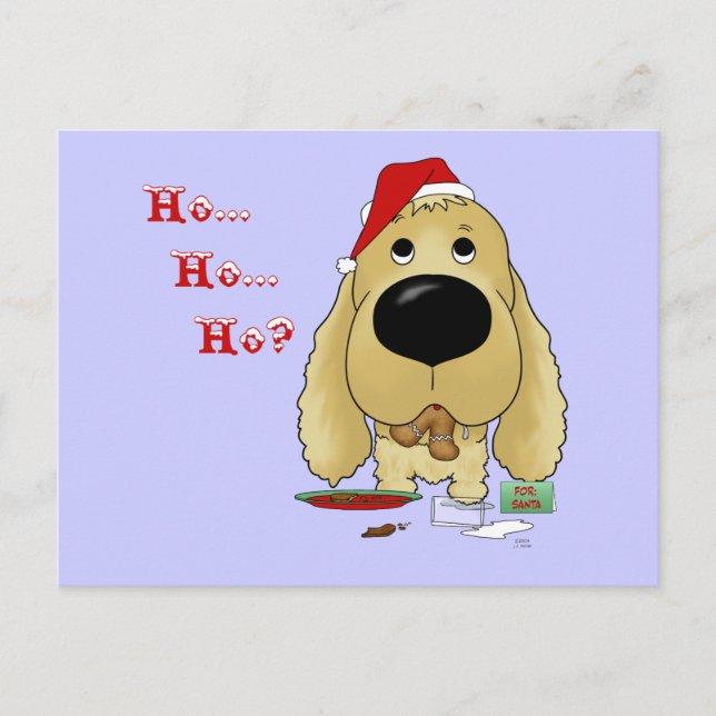 Cocker Spaniel Christmas Holiday Postcard (Front)