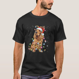 Cocker Spaniel Christmas Light Puppy Dog Xmas Funn T-Shirt