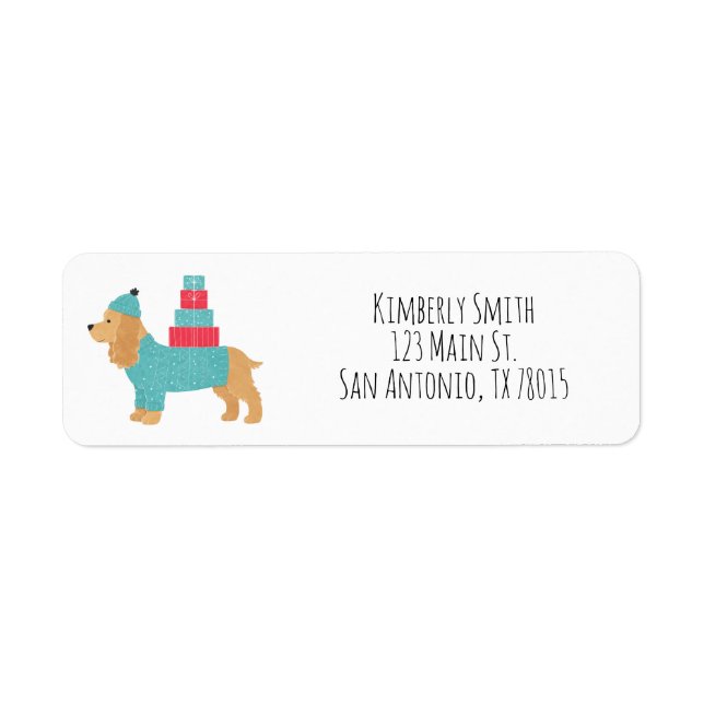 Cocker Spaniel Christmas Return Address  (Front)