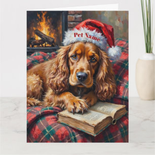 Cocker Spaniel Christmas Story Time Hat Card