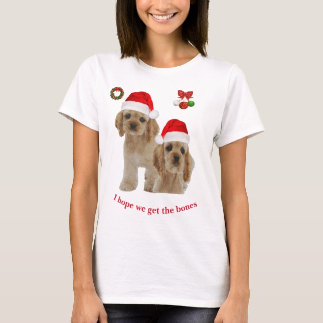 Cocker spaniel Christmas T-Shirt (Front)