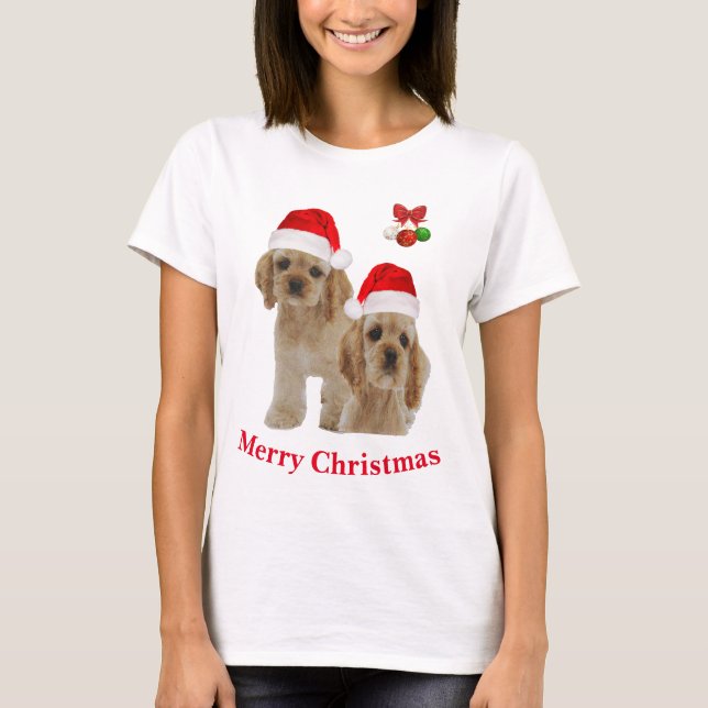 Cocker spaniel Christmas T-Shirt (Front)