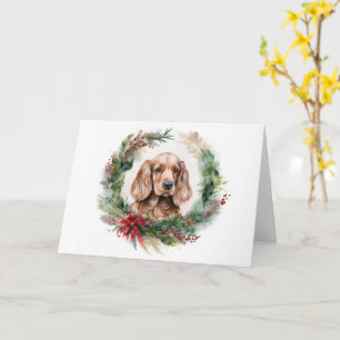 Cocker Spaniel Christmas Wreath Festive Pup Card