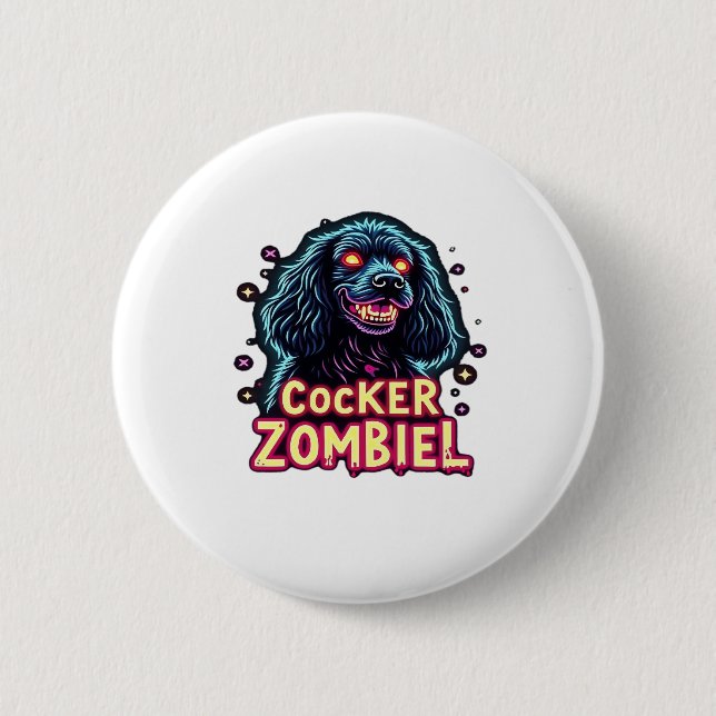 Cocker Spaniel Cockie Zombie Dog Halloween Essenti 6 Cm Round Badge (Front)
