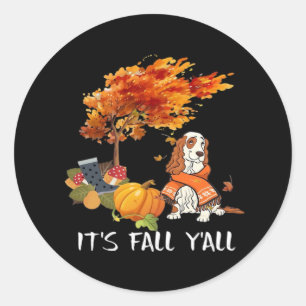 Cocker Spaniel Costume Autumn It’s Fall Y’all Classic Round Sticker