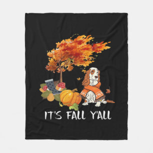 Cocker Spaniel Costume Autumn It’s Fall Y’all Fleece Blanket