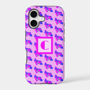 Cocker Spaniel Cute Dog Pink Silhouette Monogram