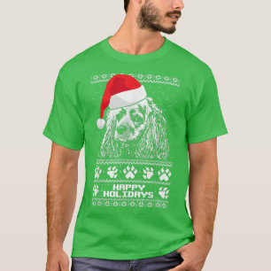 Cocker Spaniel Cute Happy Holidays Christmas  T-Shirt