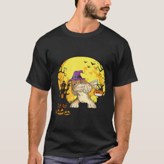 Cocker Spaniel Dabbing Witch Pumpkin Funny Dog Hal T-Shirt