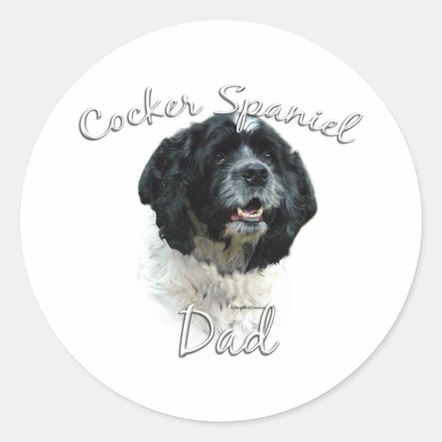 Cocker Spaniel Dad 2 Classic Round Sticker (Front)