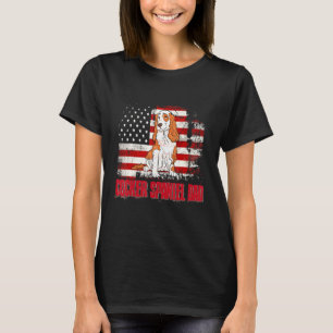 Cocker Spaniel Dad American Flag 4th Of July Dog T-Shirt