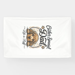Cocker Spaniel Dad Life Is Ruff Vintage Dog Shirt_ Banner