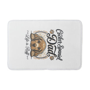 Cocker Spaniel Dad Life Is Ruff Vintage Dog Shirt_ Bath Mat