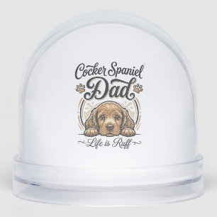 Cocker Spaniel Dad Life Is Ruff Vintage Dog Shirt_ Snowglobe